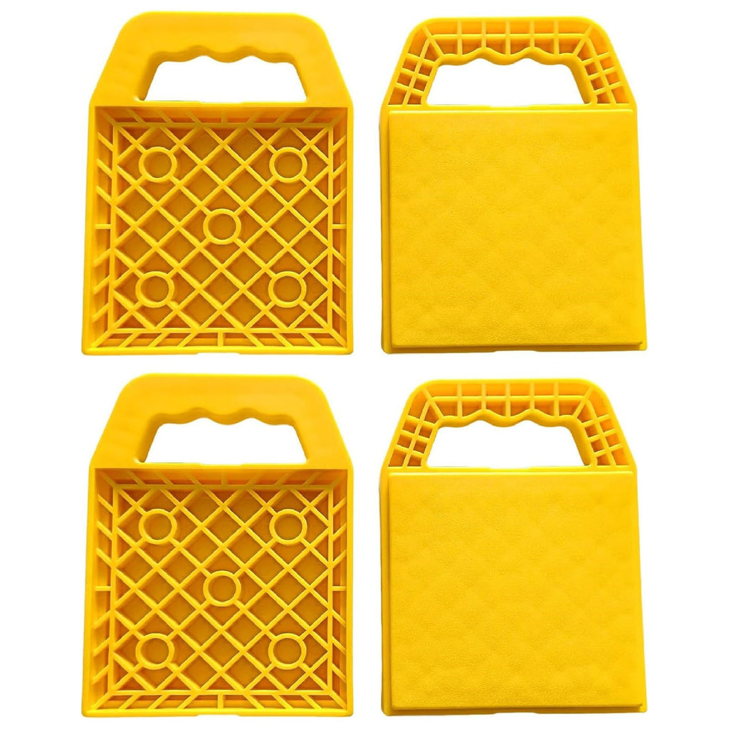 4PCS RV Stabilizer Jack Leg Pads - Caravan Awning Leg Support Level Pads Yellow