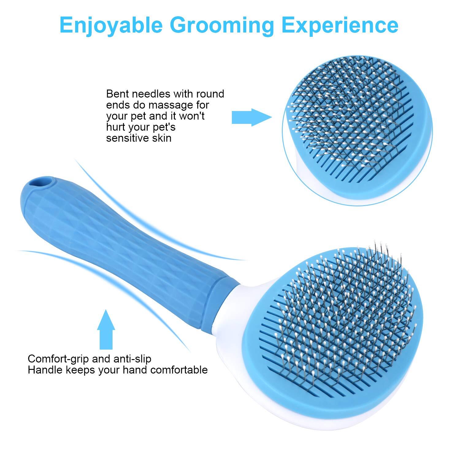 Pet Grooming Brush Self-Cleaning | Dog Cat Deshedding Comb Fur Remover Tool