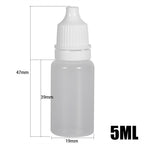 100 Pack 5ml Empty Plastic Dropper Bottles – Clear Squeezable Liquid Containers for Oils, Paints and DIY Use