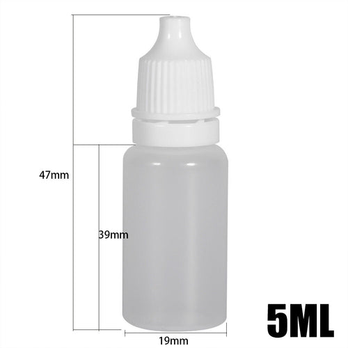 100 Pack 5ml Empty Plastic Dropper Bottles – Clear Squeezable Liquid Containers for Oils, Paints and DIY Use
