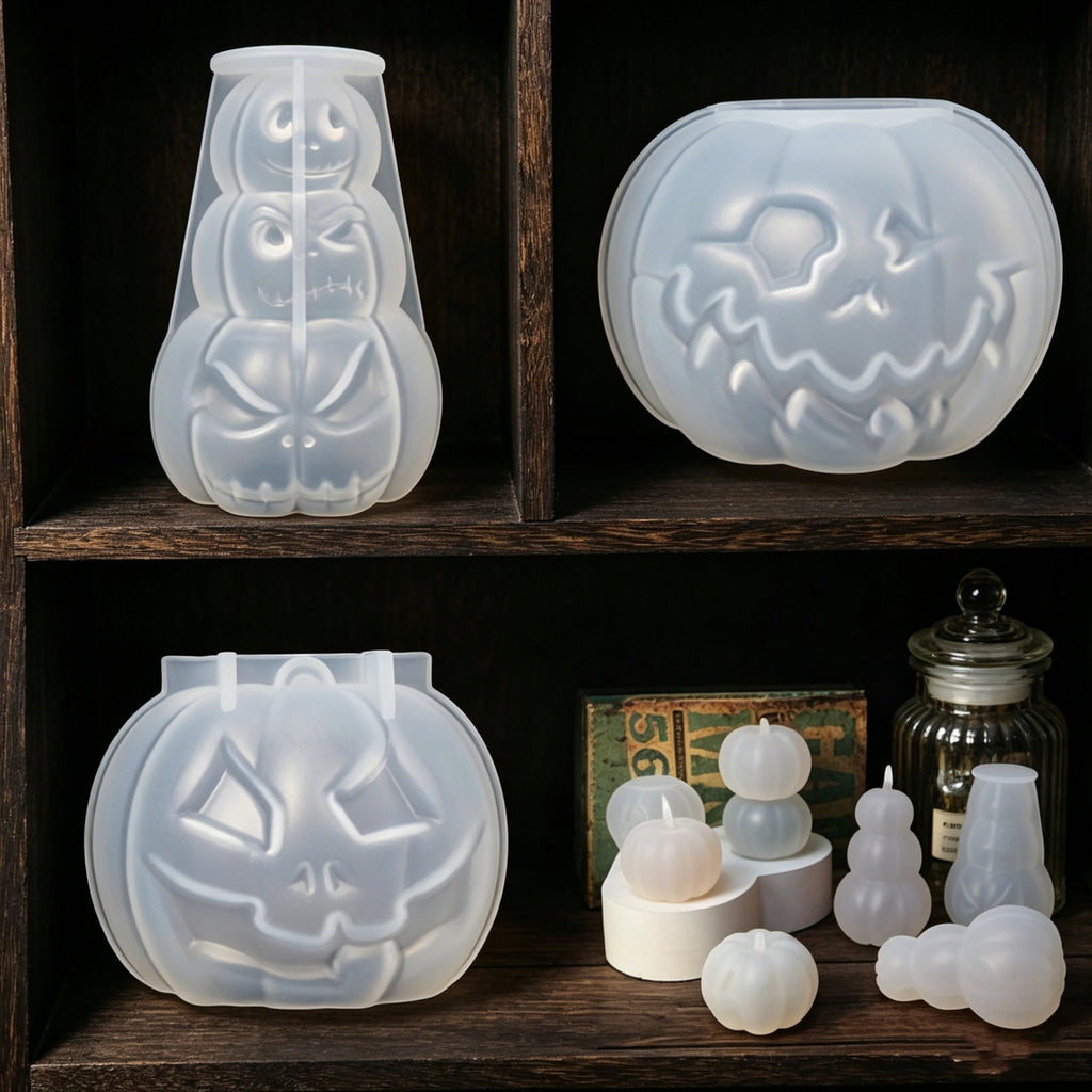 3pcs Pumpkin Silicone Mold Set | DIY Candle Soap Resin Mould for Baking & Crafts
