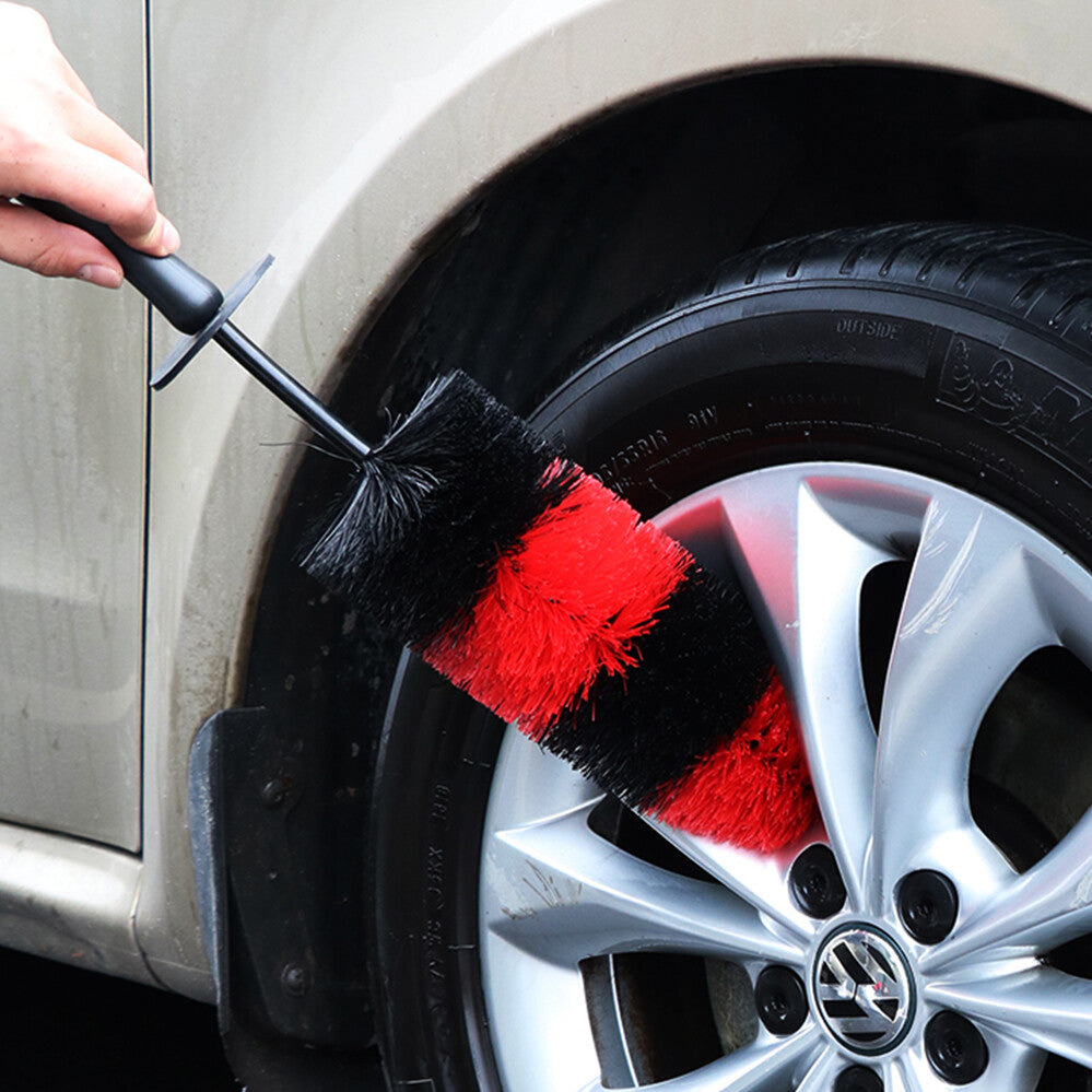 2 Pack Car Wheel Rim Cleaning Brush – Flexible Soft Bristle Tire and Hub Cleaner Tool (43cm)