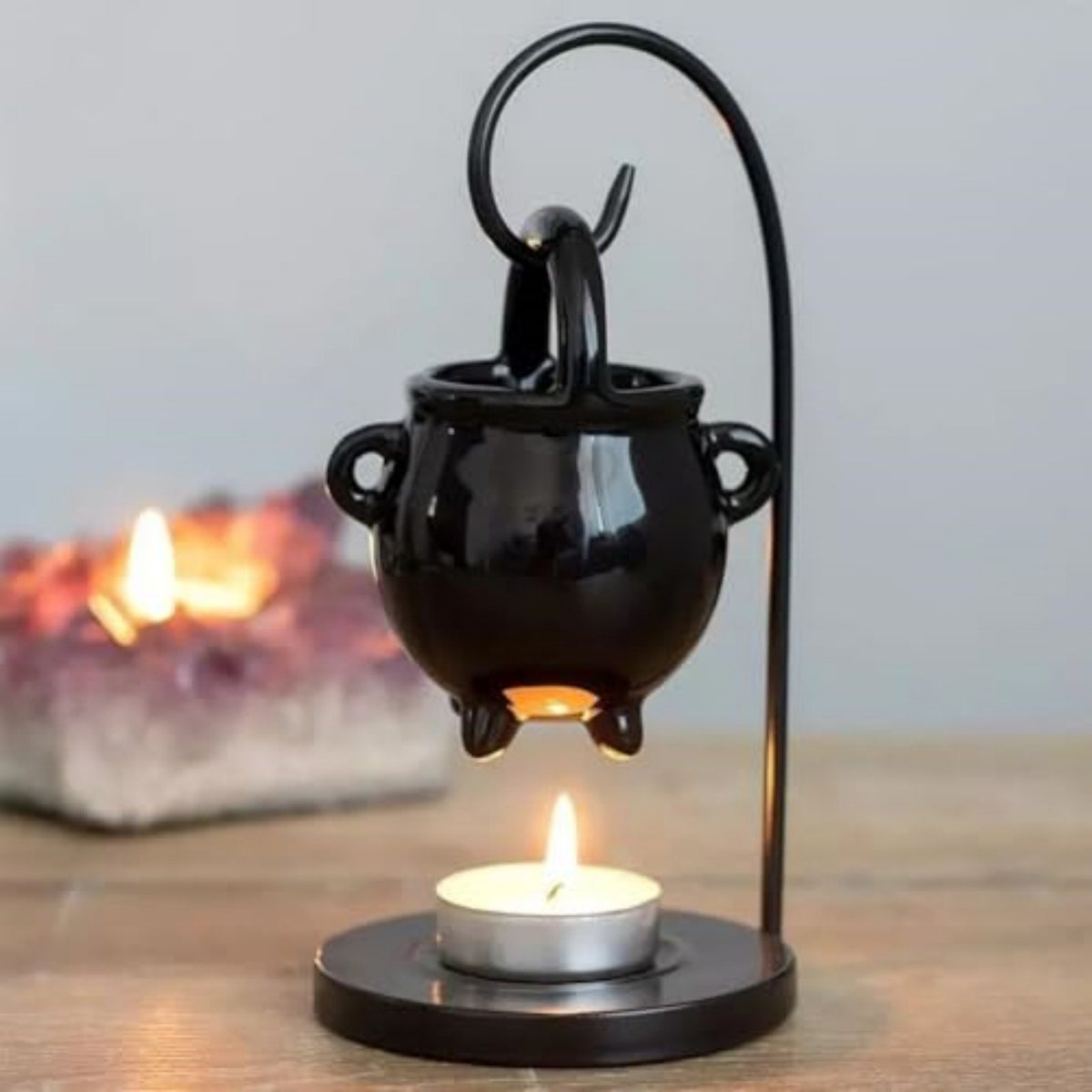 Ceramic Essential Cauldron Oil Burner with Stand Candle Aroma Diffuser Bedroom