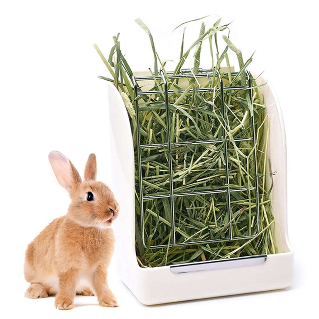 Rabbit Hay Feeder Corner Rack | Small Animal Hay Holder for Guinea Pig Hamster Cage