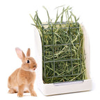 Rabbit Hay Feeder Corner Rack | Small Animal Hay Holder for Guinea Pig Hamster Cage