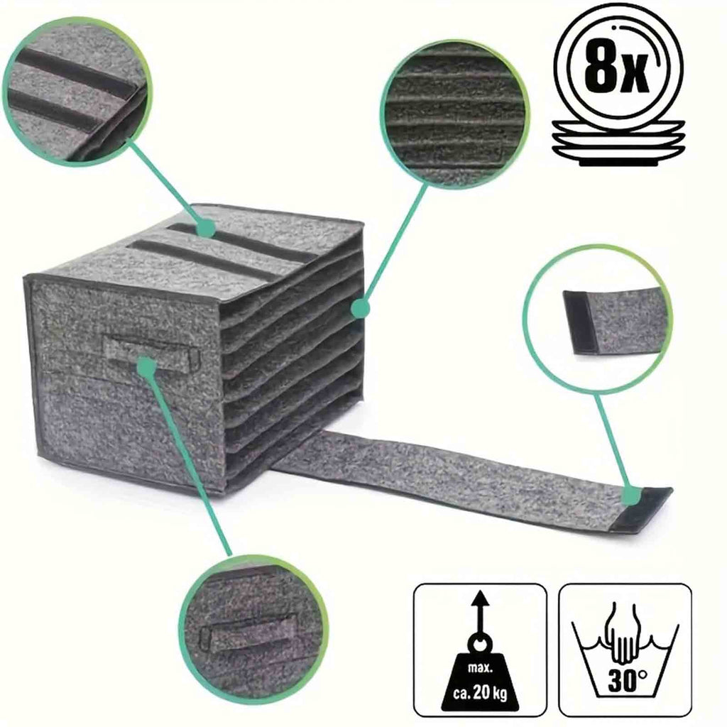 2pcs Caravan Tableware Storage Bag Set | Felt Plate & Cup Holder Organizer for Camping