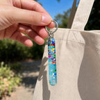 2-20PCS Glitter Liquid Wand Keyrings Colourful Floating Sequin Keychain Bag Charm