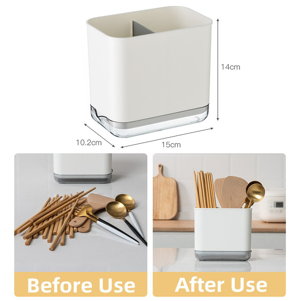 Cutlery Drainer Basket - Multifunctional Spoon Chopstick Storage Holder with Drain Base