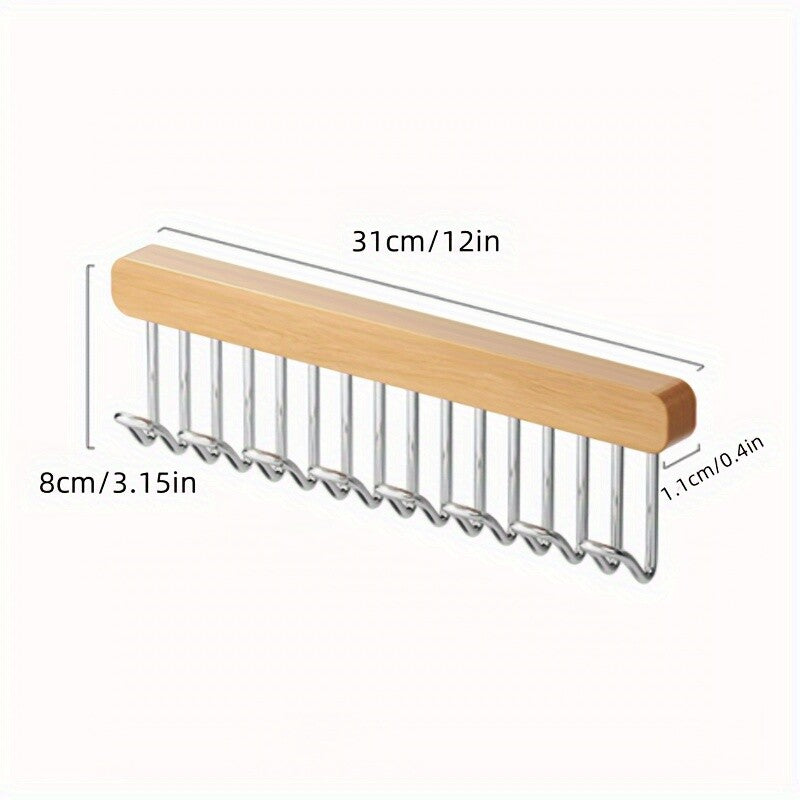 Premium Wood Style Wall Mounted Hanger Hook – Adhesive Kitchen Bathroom Cloth Hook