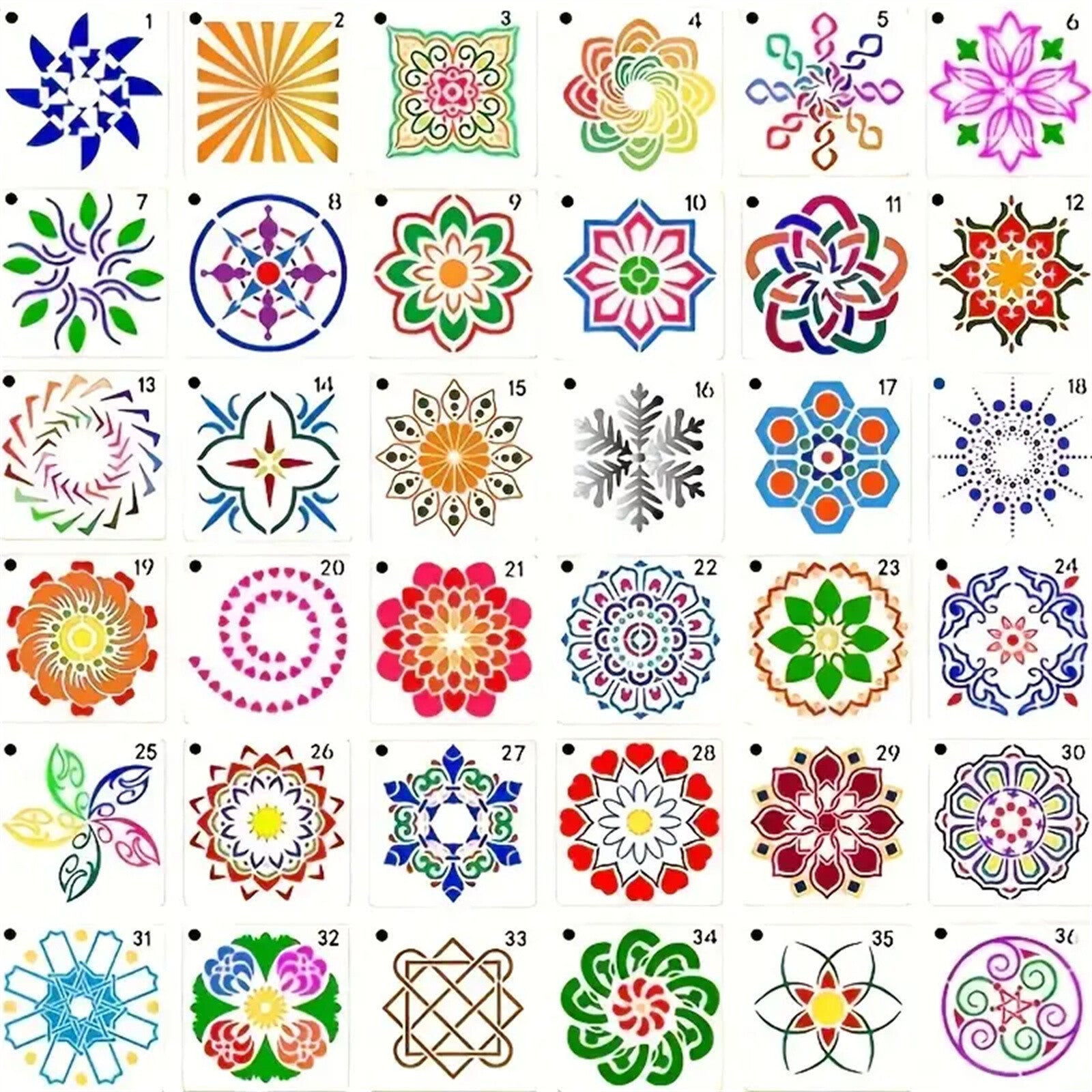 72PCS Mandala Painting Stencils DIY Drawing Templates Craft Scrapbooking Tool