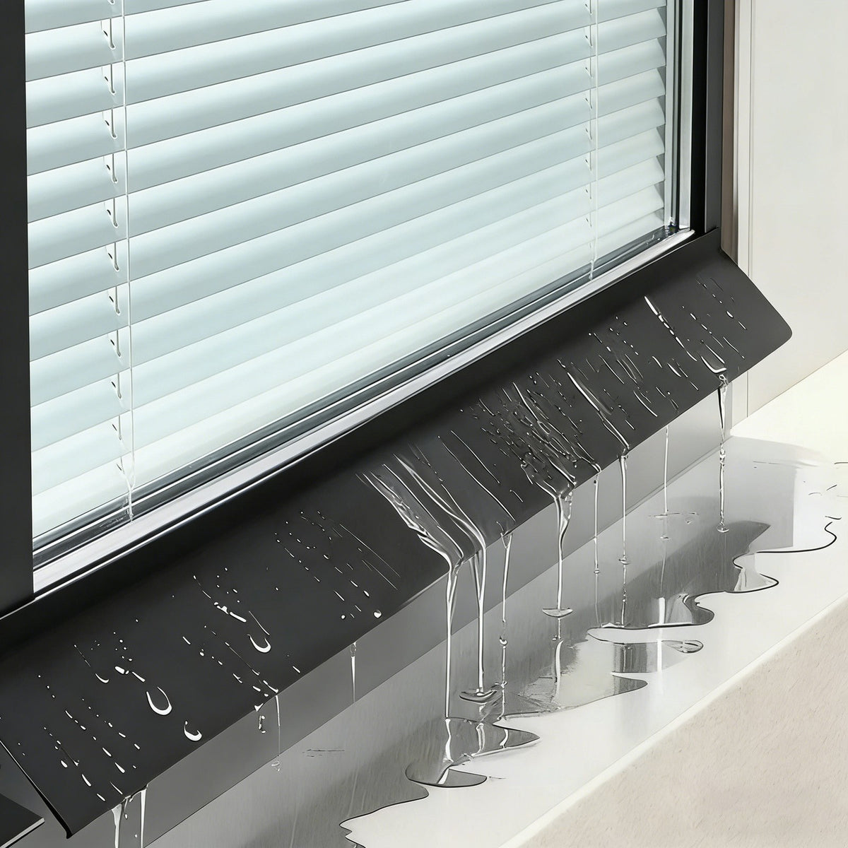 2PCS Window Rain Guard 2m PVC Self Adhesive Drainage Barrier Strip Black