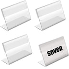 40PCS Acrylic Sign Display Holder - Clear Price Tag Name Card Label Stand Bracket
