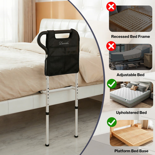 Bed rail rated to 150 kg capacity
