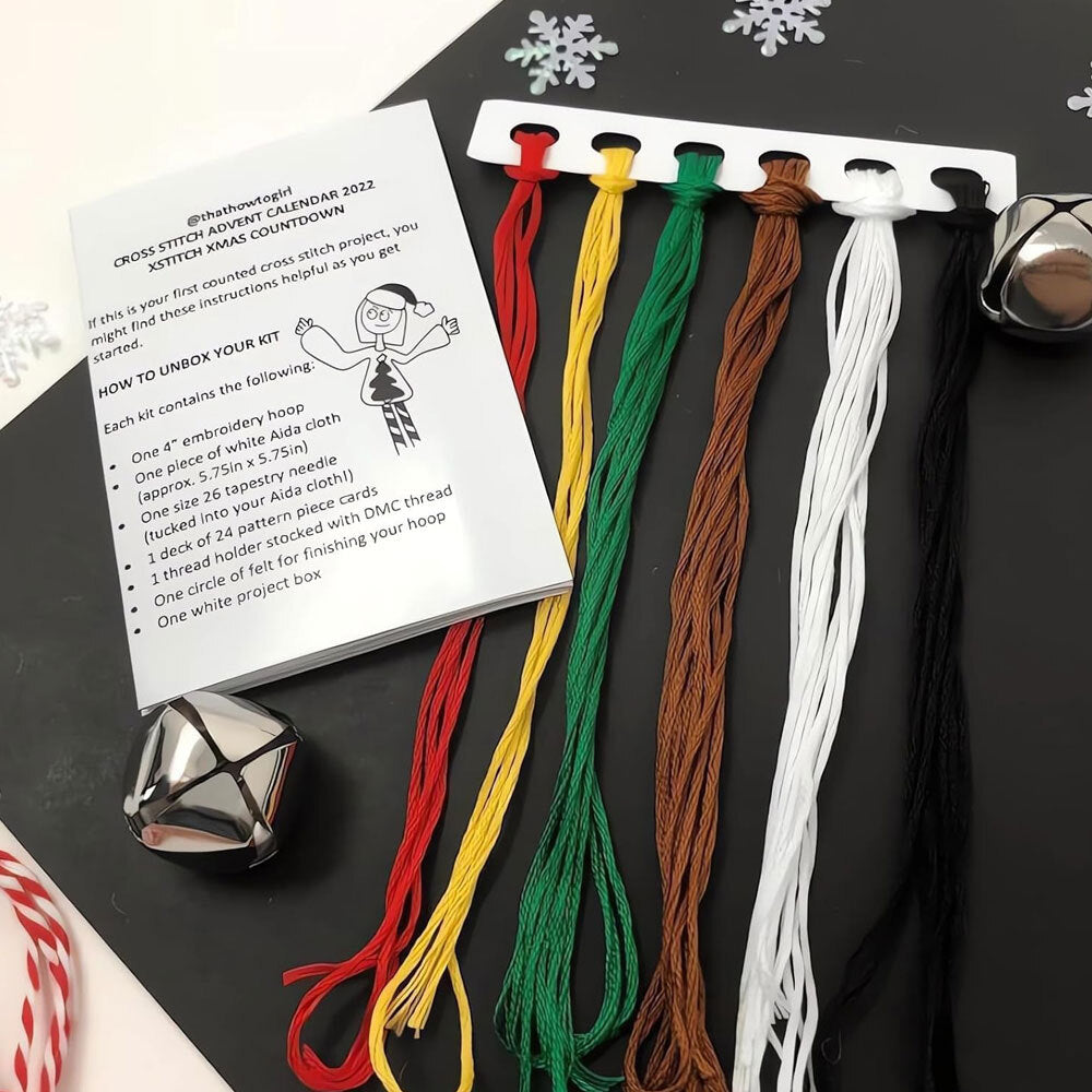 NEW for  - Cross Stitch Advent Calendar, Christmas Embroidery Kit HOD