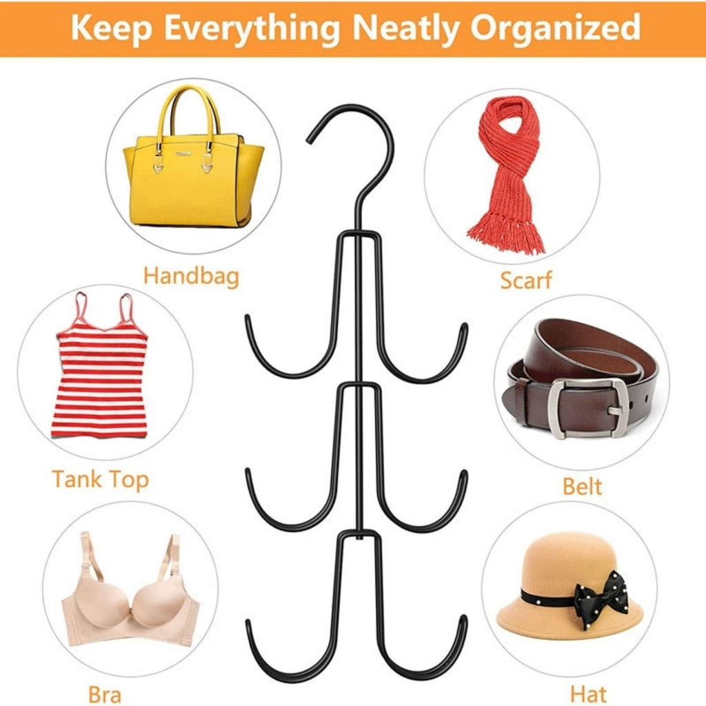 2PCS Multi-Layer Clothes Hanger Hook – Space Saving Closet Organizer for Bags & Clothes