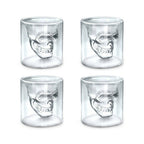 8PCS Crystal Skull Shot Glass Set 75ml – Clear Glass Vodka Whiskey Liquor Cups
