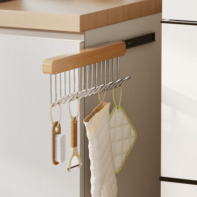 Premium Wood Style Wall Mounted Hanger Hook – Adhesive Kitchen Bathroom Cloth Hook
