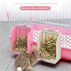 Rabbit Hay Feeder Corner Rack | Small Animal Hay Holder for Guinea Pig Hamster Cage