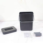 2 Pack Wall Mounted Mini Trash Can with Lid – Hanging Plastic Waste Bin for Kitchen and Bathroom