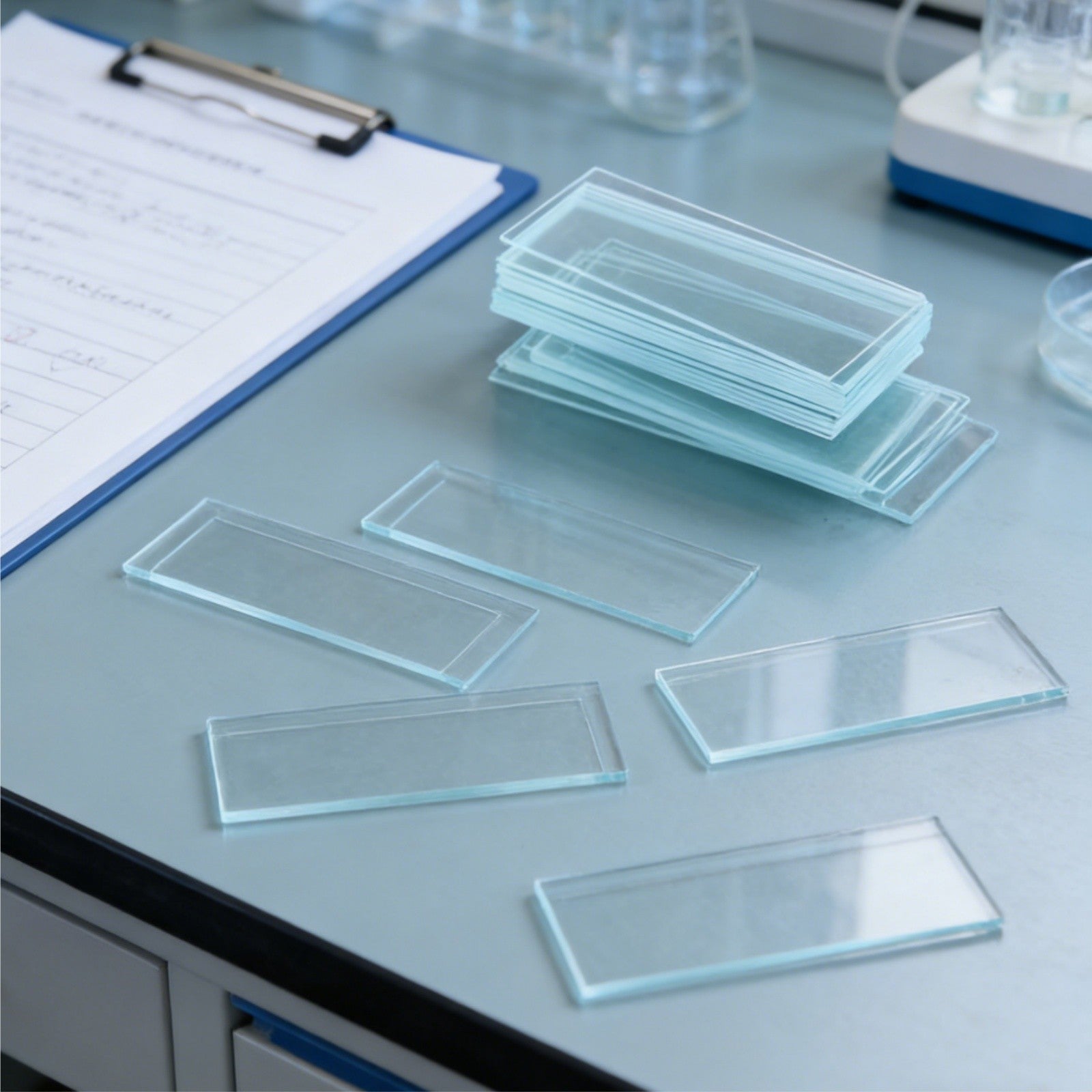 50pcs Microscope Glass Slides with 100pcs 5ml Plastic Pipettes | Lab Sample Kit