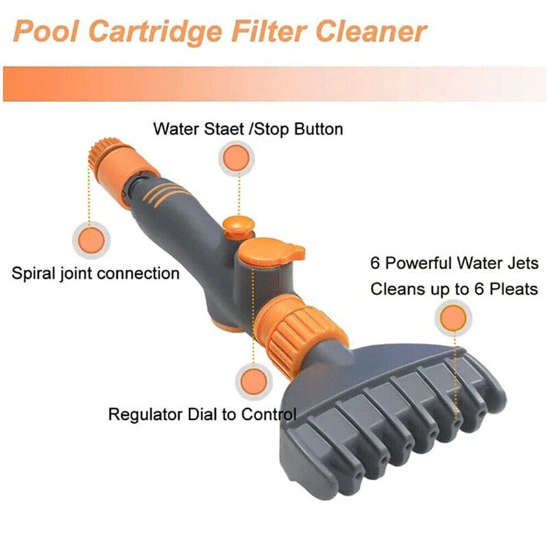 2PCS Pool Filter Cleaning Wand Set - Water Wand Cartridge Cleaner Brush for Spa and Tub Filters