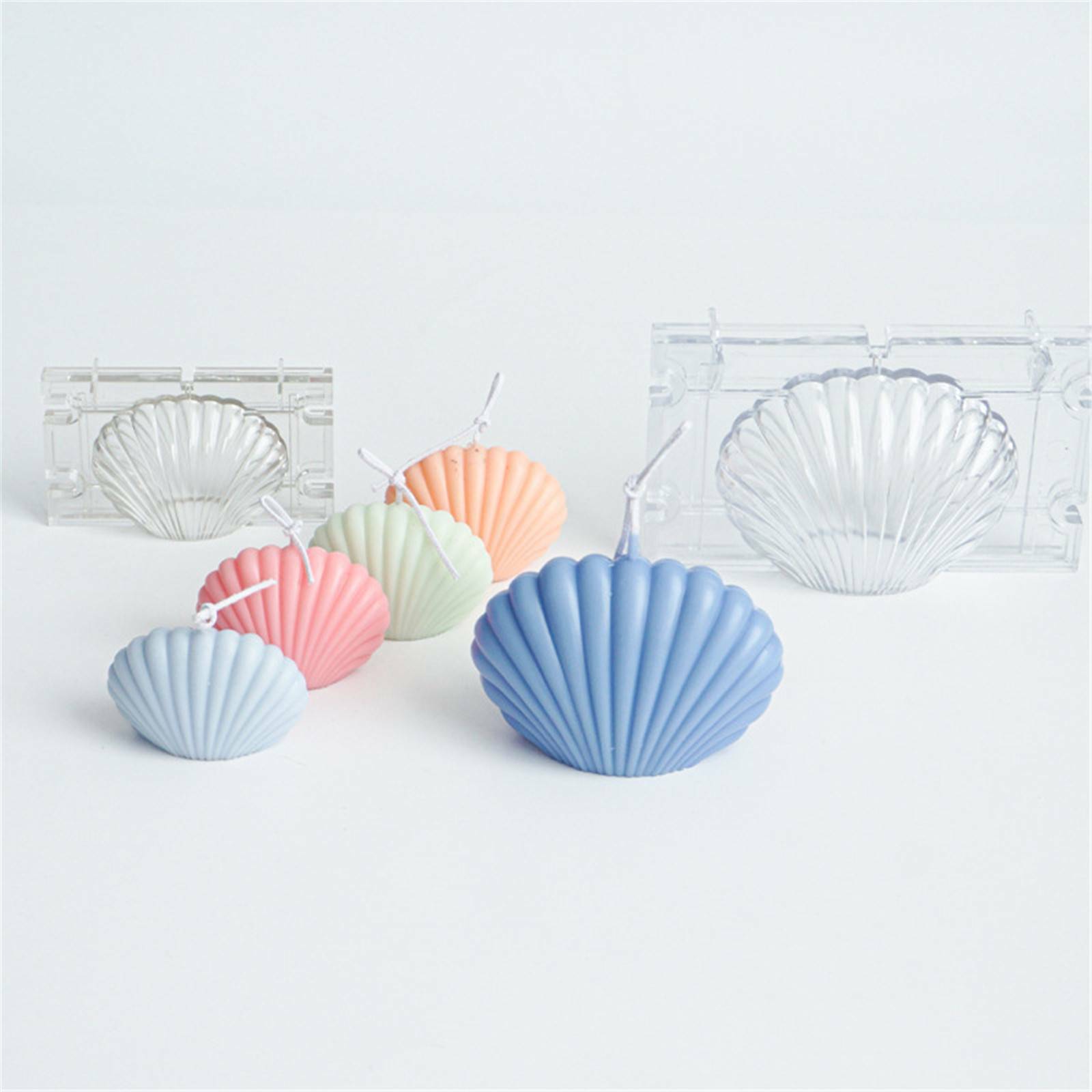 Seashell Candle Silicone Mold - Conch Scallop Clam Wax Mould for DIY Candle and Craft Decor