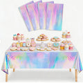 6pcs Holographic Tablecloths | Iridescent Waterproof Party Table Covers