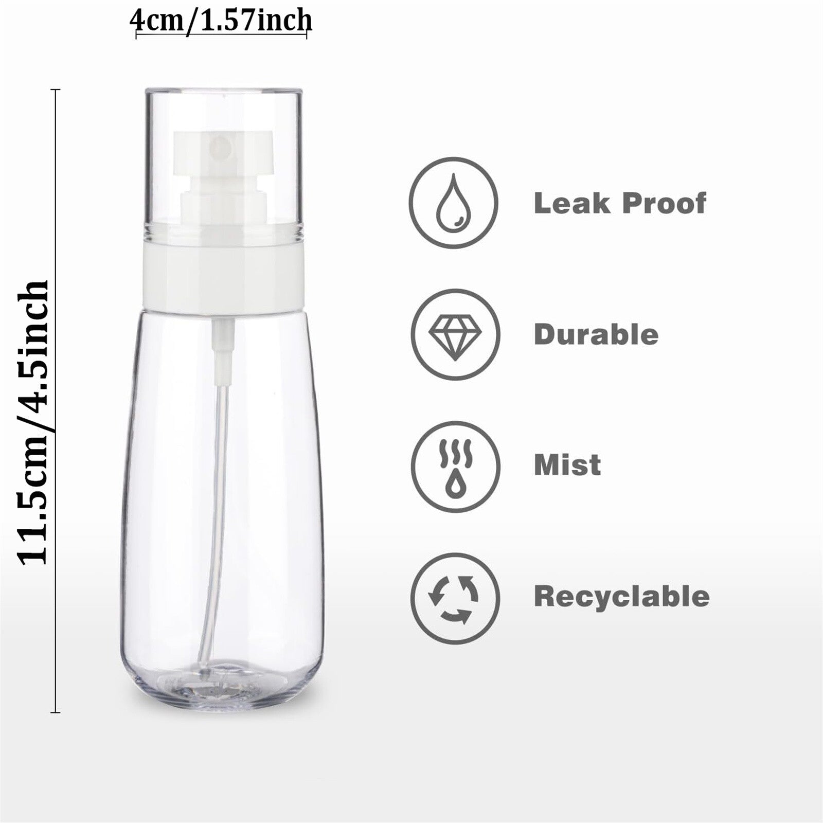 3/6pcs Refillable Perfume Atomiser Spray Bottles 60ml | Travel Pump Dispenser Set