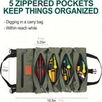 2pcs Roll Up Tool Bag Organizer – Multi-Pocket Wrench Pouch Portable Hanging Tool Storage (47×28cm)