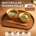 2PCS Semi-Circular Wooden Serving Pallets