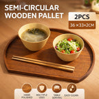 2PCS Semi-Circular Wooden Serving Pallets