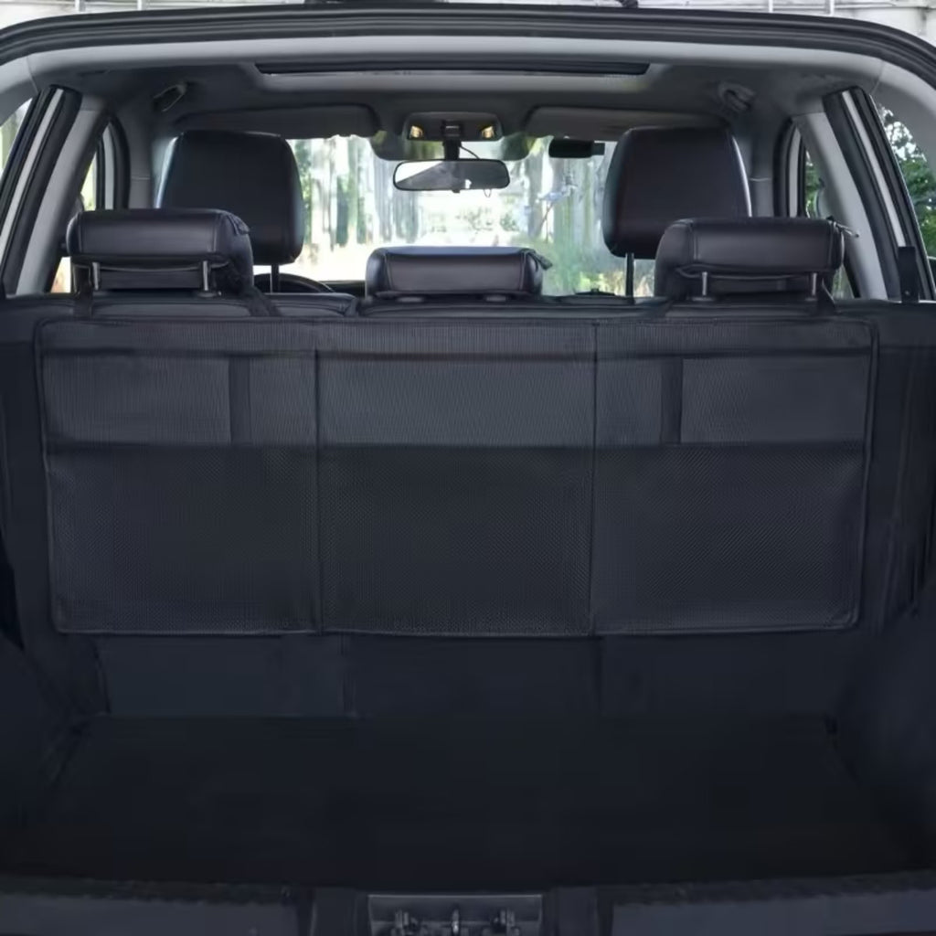 Universal Car Trunk Organizer Cargo Net – Hanging Back Seat Storage Bag with 8 Pockets