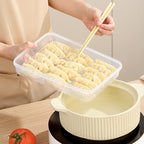2PCS Fridge Dumpling Storage Box With Lid Plastic Food Container Refrigerator Organizer