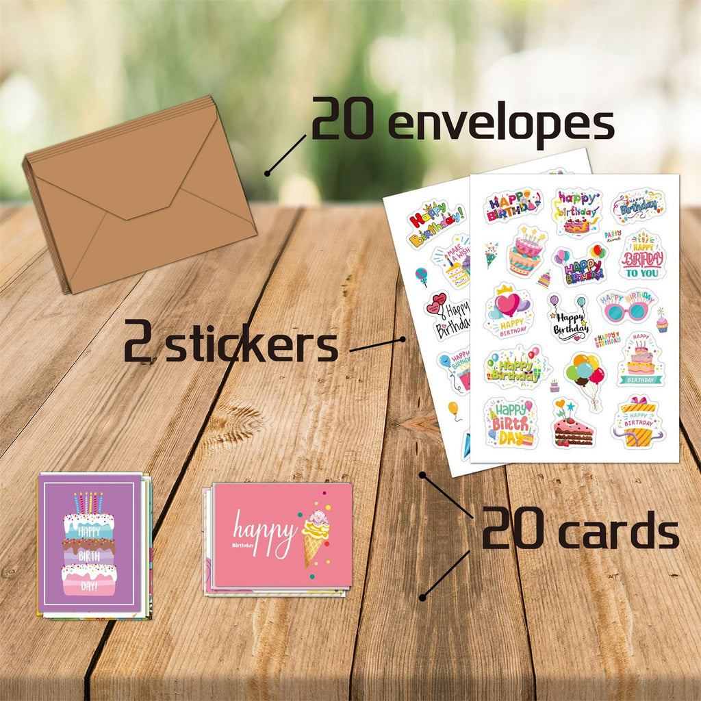 Birthday Greeting Cards Set With Envelopes Colorful DIY Birthday Wish Cards AU
