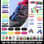 No Tie Elastic Shoelaces Lock System Running Sneakers Trainers Quick Lock Laces