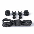 No Tie Elastic Shoelaces Lock System Running Sneakers Trainers Quick Lock Laces