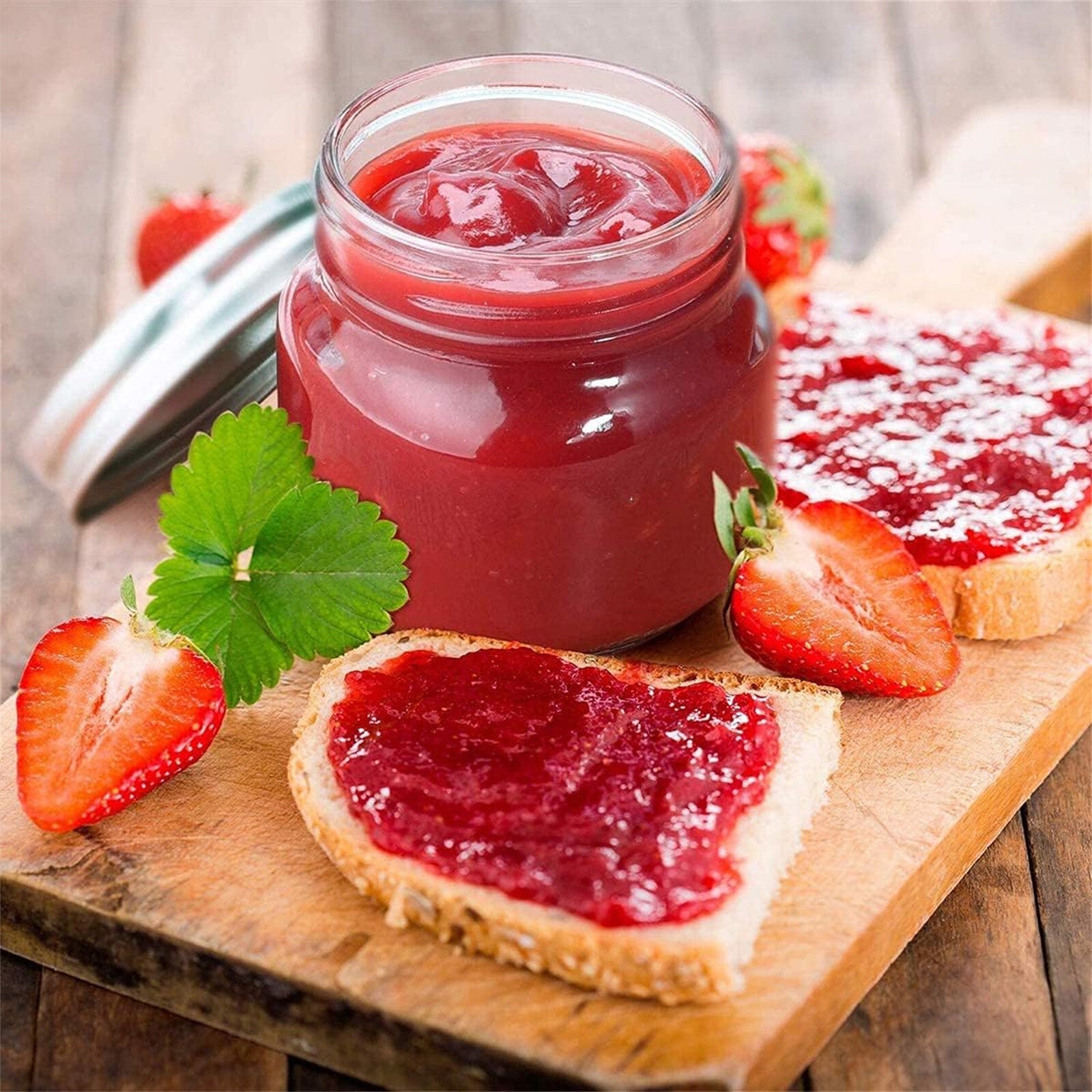 6pcs 250ml Glass Storage Jars with Lids + 4 Stainless Steel Spoons | Airtight Food Containers