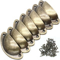 60pcs Vintage Drawer Cup Pull Handles | Matte Brown Cabinet Dresser Handles