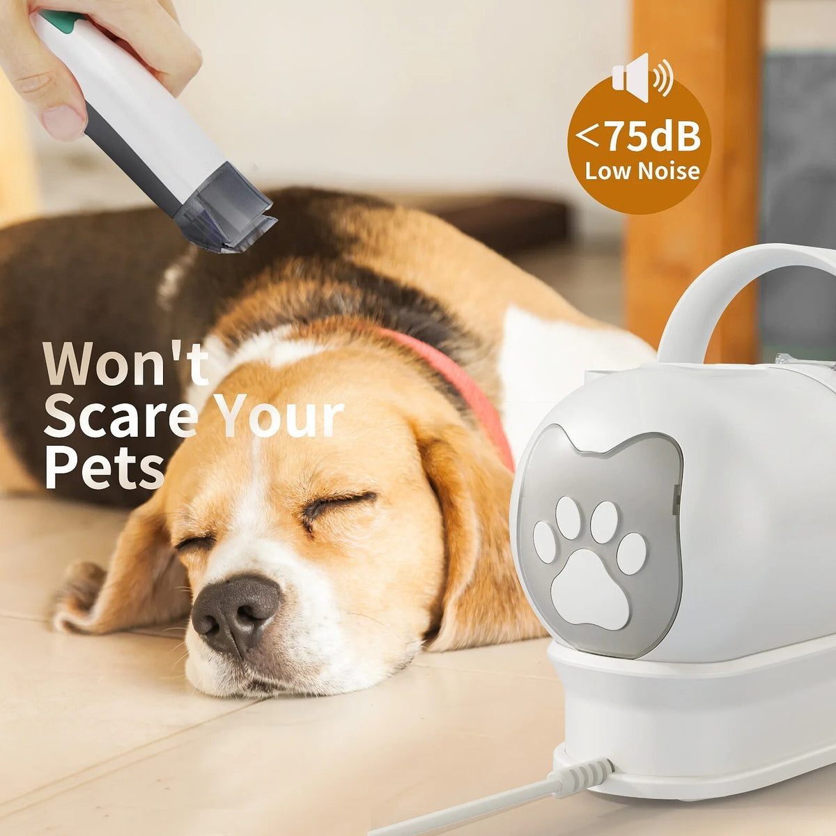 7 IN 1 Pet Grooming Kit Cat Dog Hair Vacuum Remover Dryer Nail Trimmer Low Noise