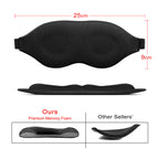 3D Memory Foam Sleep Eye Mask with Earplugs – Soft Travel Sleeping Blindfold