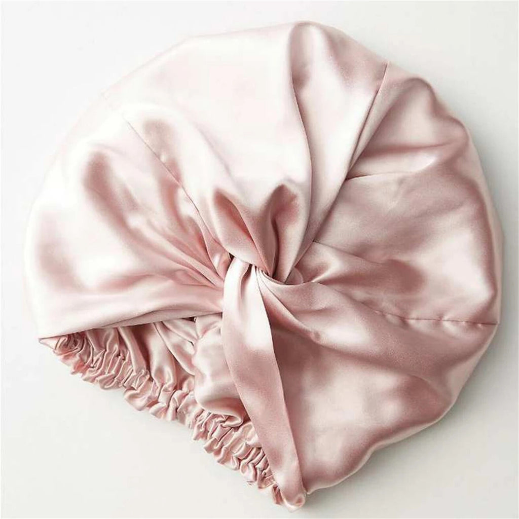 2pcs Adjustable Silk Sleep Caps for Women | Double Layer Knotted Satin Turban Bonnet
