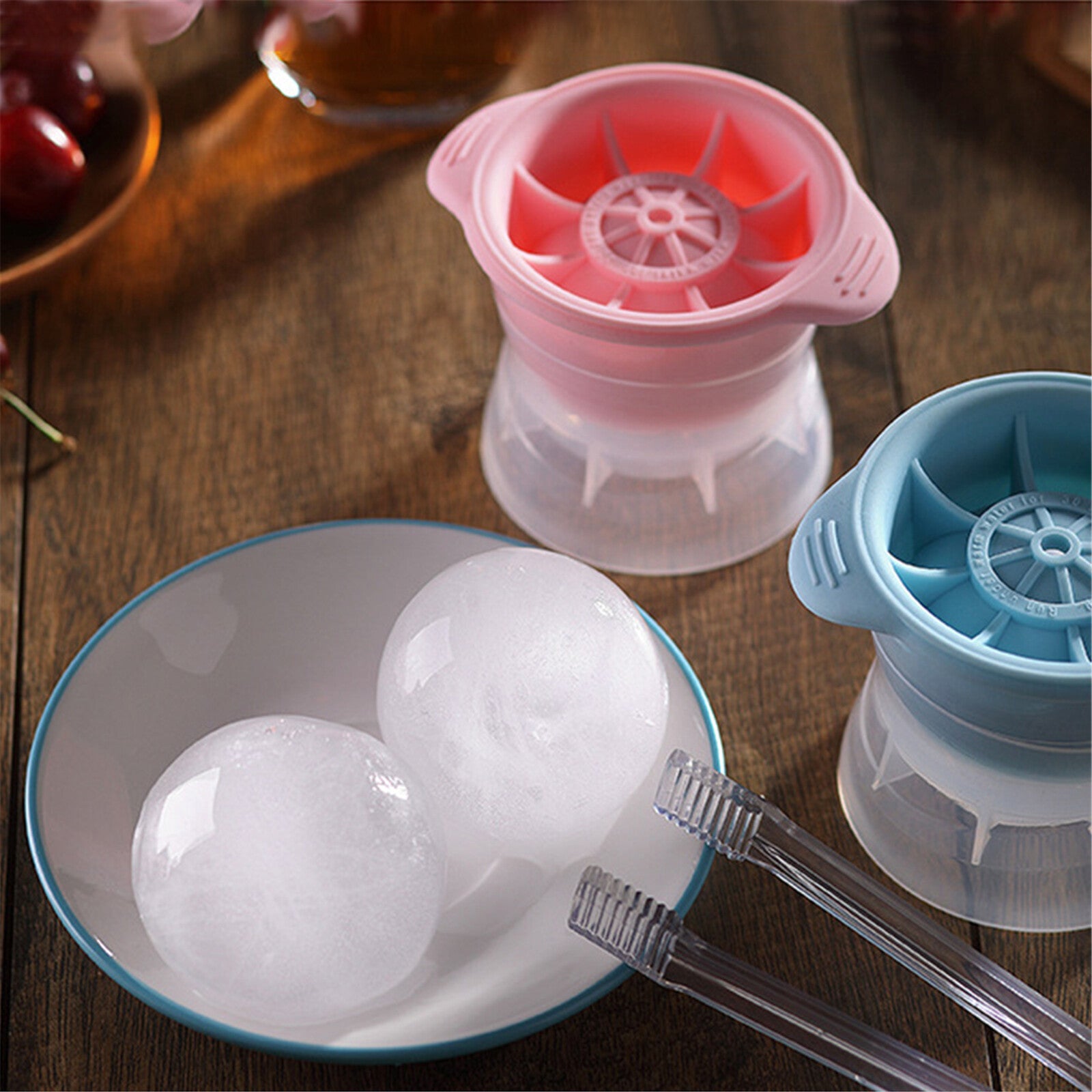 9PCS Whiskey Cocktail Sphere Ice Ball Mold Set - Reusable Round Ice Cube Maker for Drinks
