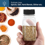 6/12/24/36pcs 100ml Clear Square Spice Jars with Lids | Plastic Herb Seasoning Storage Bottles