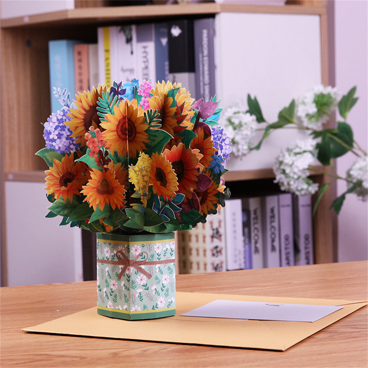 1/2PCS 3D Gift Card Flower Greeting Card Style Birthday Postcard Gift Handmade