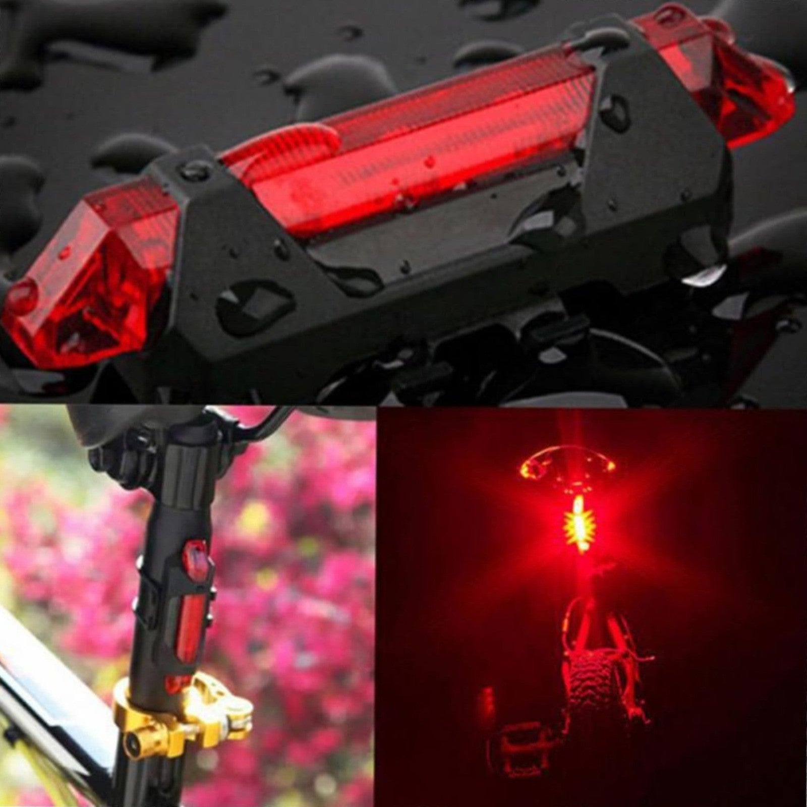 2PCS USB Rechargeable LED Bike Tail Lights Waterproof Bicycle Rear Safety Lights