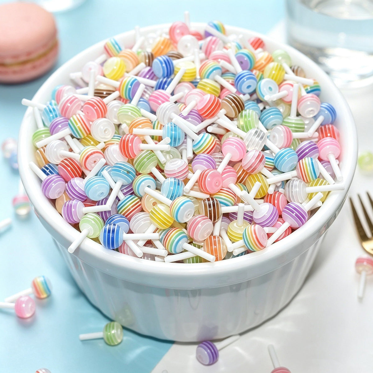 100pcs Nail Stickers Candy Nails Charms DIY Manicure Decors Lollipop Art