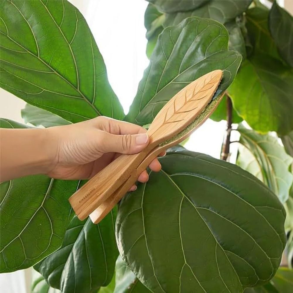 2PCS Wooden Leaf Cleaning Tongs Plant Leaf Lint Cleaner with Wood Handle 25cm AU