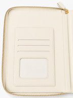 Inside cover of the zip diary with card slots and a clear ID window