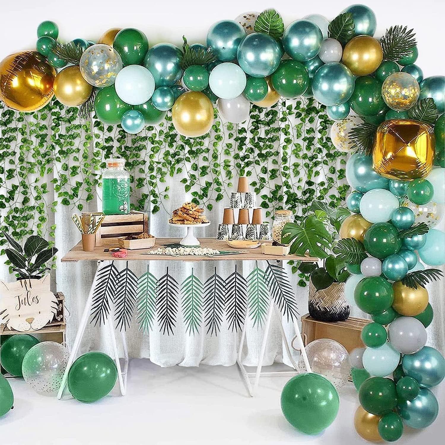12PCS 2M Artificial Ivy Vine Garland - Fake Hanging Green Leaf Plant for Party Home Decor