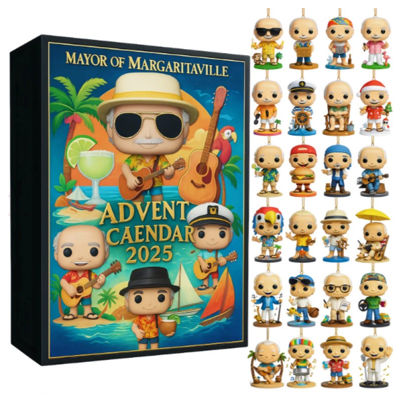 Tropical box music advent calendar with 24 beach singer mini figures